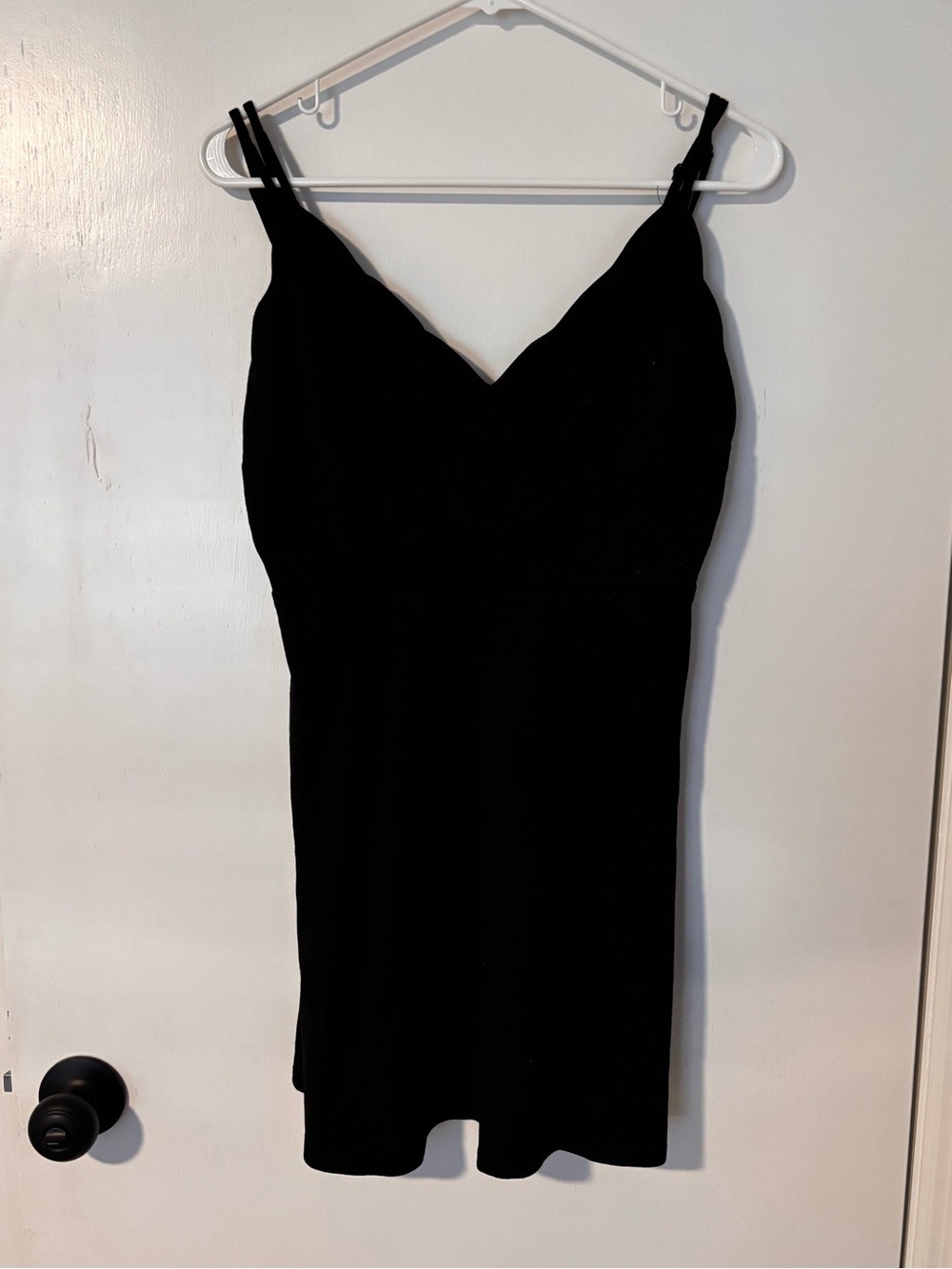 En Creme Black V-Neck Mini Dress